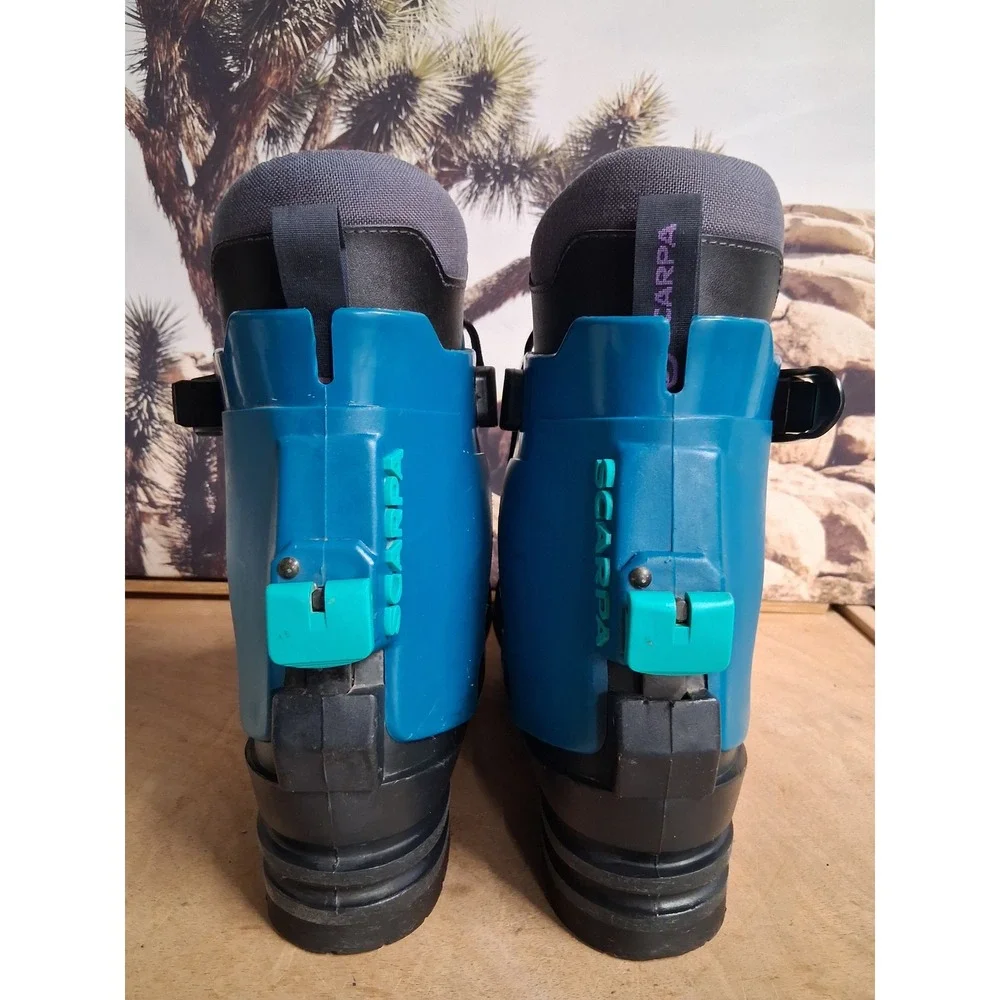 Scarpa T2 Telemark Ski Boots Mens Blue Black Backcountry Touring Size 8 8.5